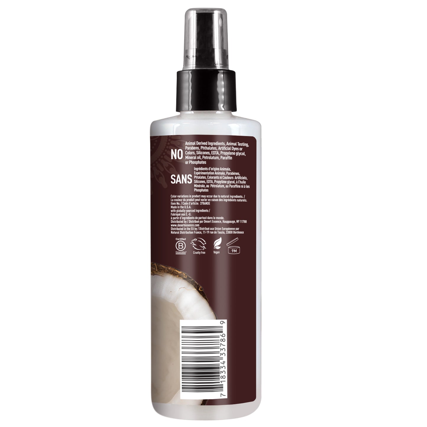 Coconut Hair Defrizzer & Heat Protector Spray
