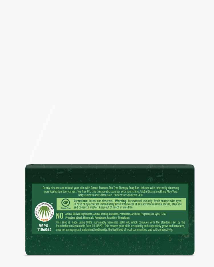 Back of Tea Tree Therapy Cleansing Bar with Eco-Harvest Tea Tree & Jojoba Oil