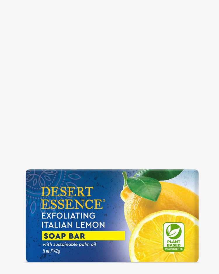 5 oz. of Desert Essence Exfoliating Italian Lemon Soap Bar.