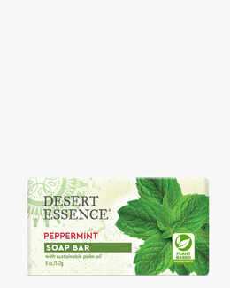5 oz. of Dessert Essence peppermint soap bar.