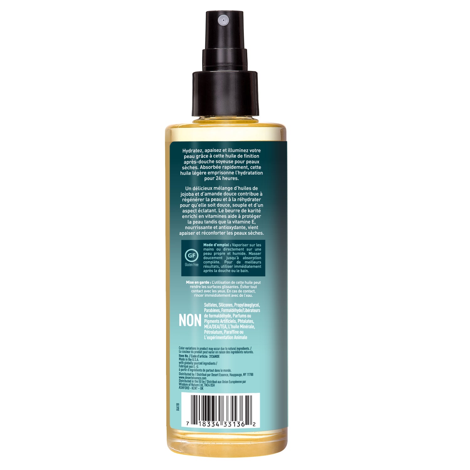 Jojoba & Sweet Almond After-Shower Body Oil Spray | Desert Essence