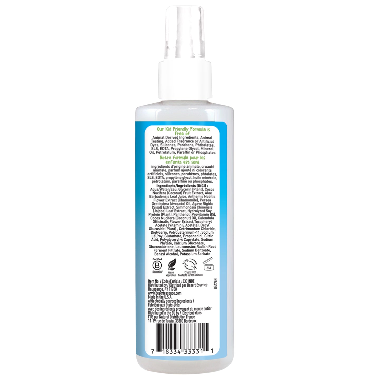 Fragrance Free Conditioning Detangler Spray for Kids 8 fl. oz.