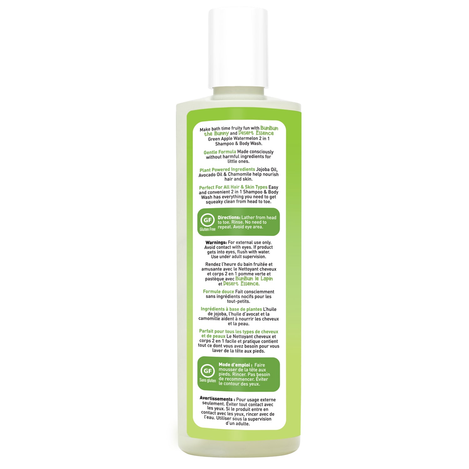 Green Apple Watermelon Kids 2in1 Shampoo & Body Wash – Desert Essence