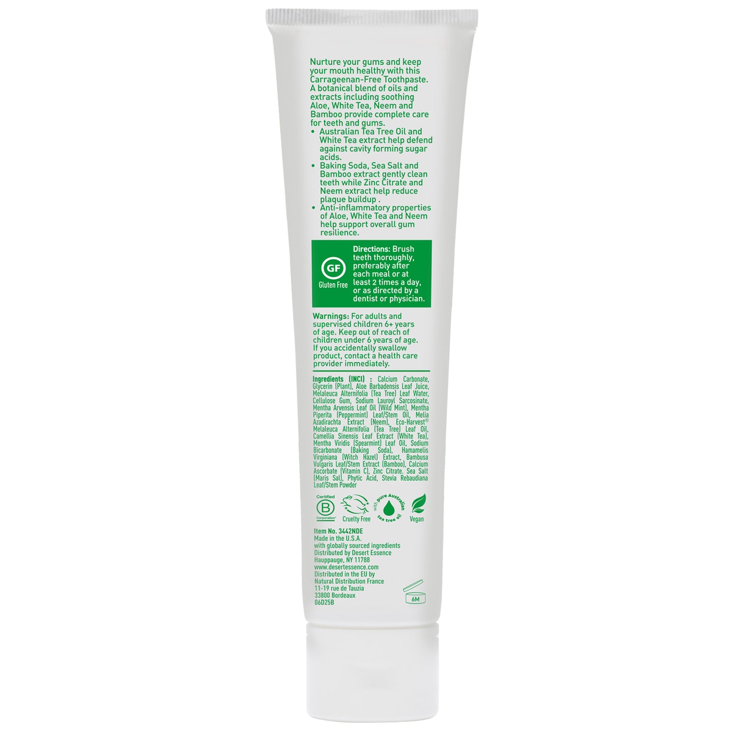 Aloe & Tea Tree Oil Carrageenan Free Toothpaste