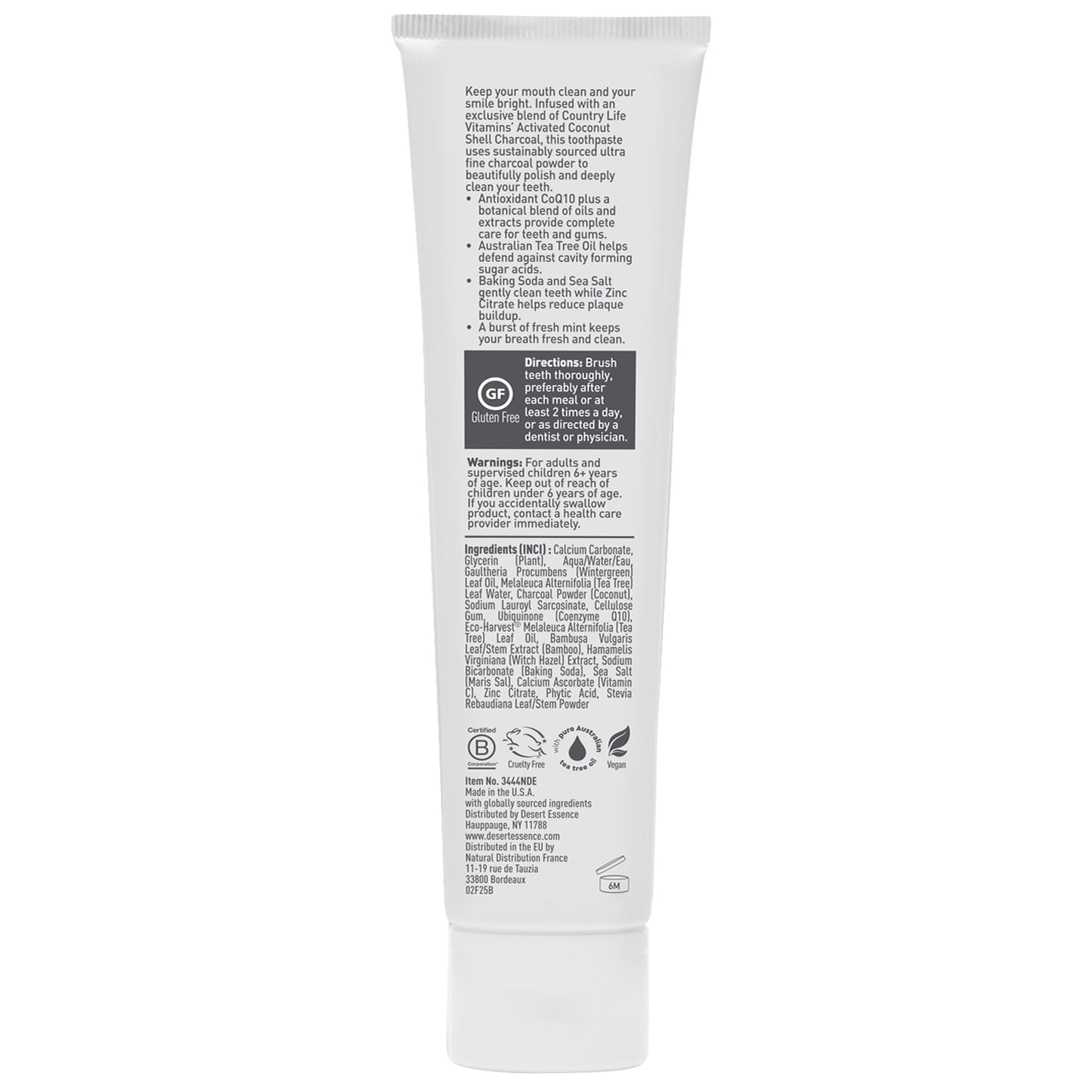 Activated Charcoal Carrageenan Free Toothpaste