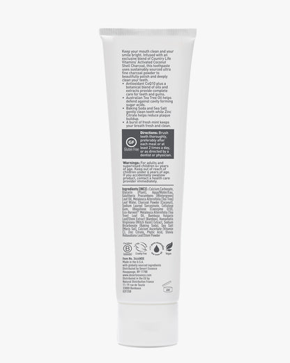 White tube with black text on a white background