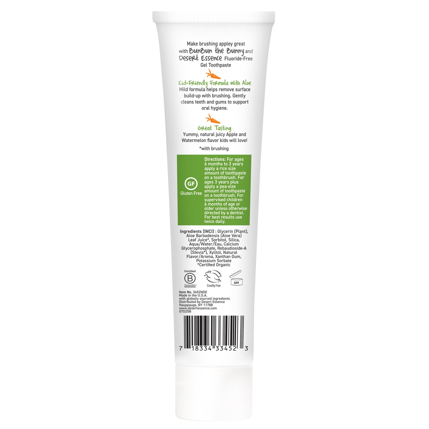 Green Apple Watermelon Kids Toothpaste Gel