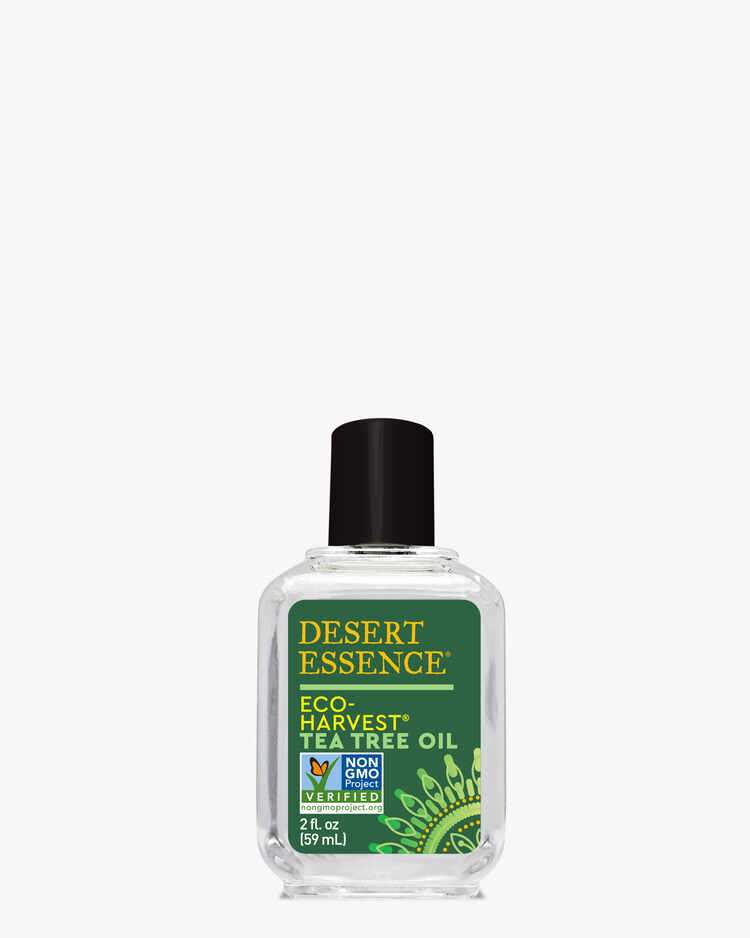 2 fl. oz. bottle of the Desert Essence Eco-Harvest Tea Tree Oil.