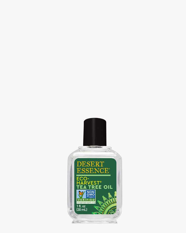 1 fl. oz. bottle of the Desert Essence Eco-Harvest Tea Tree Oil.