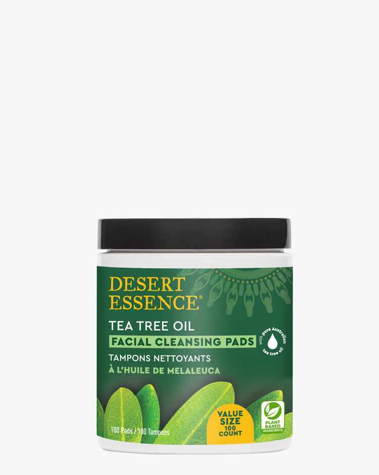 100 count of the Desert Essence Tea Tree Oil Facial Cleansing Pads.
