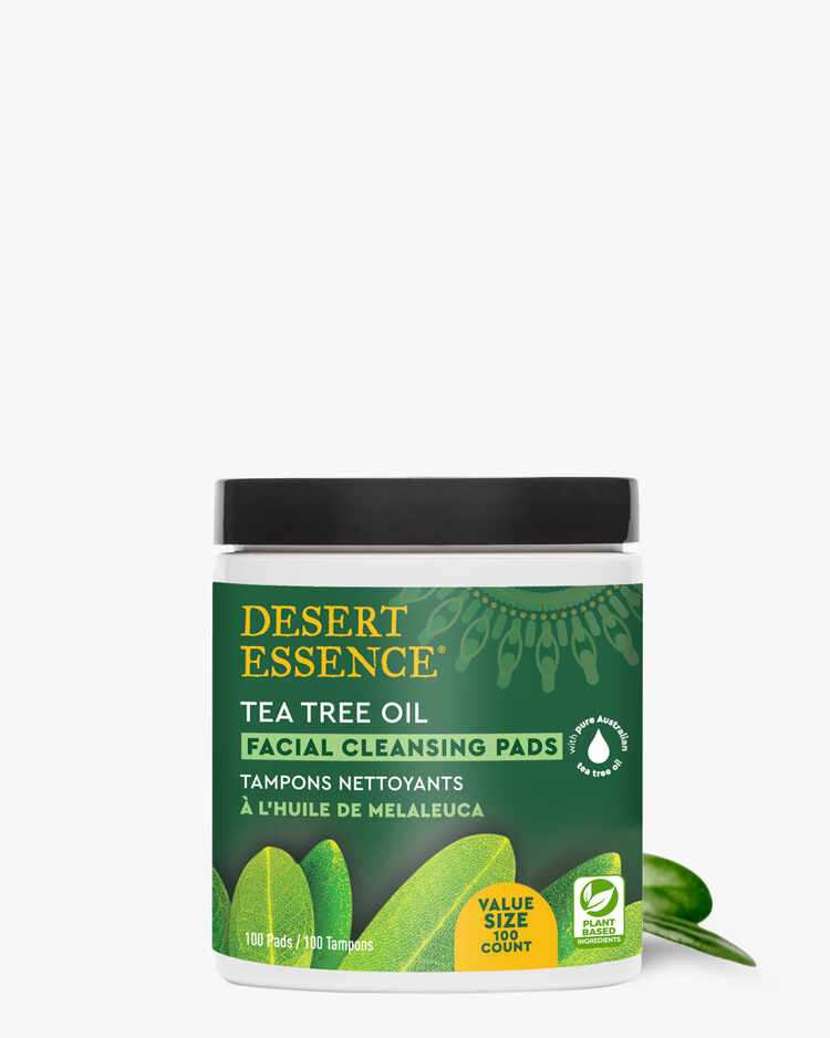 100 count of the Desert Essence Tea Tree Oil Facial Cleansing Pads - alternative.