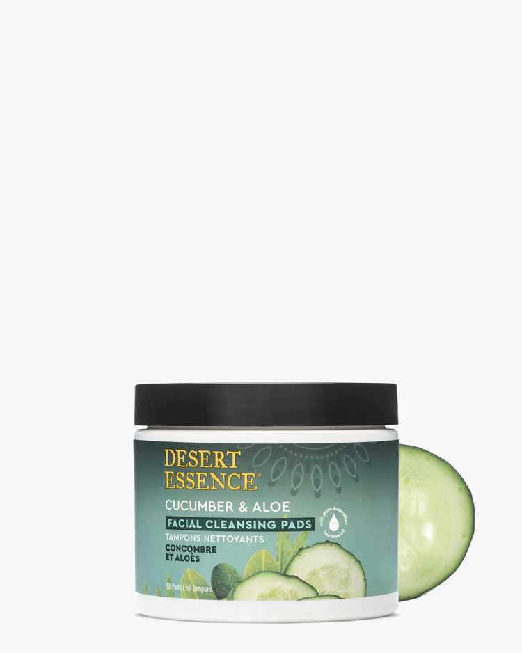 Cucumber and Aloe Facial Cleansing Pads Container with Cucumber Slice