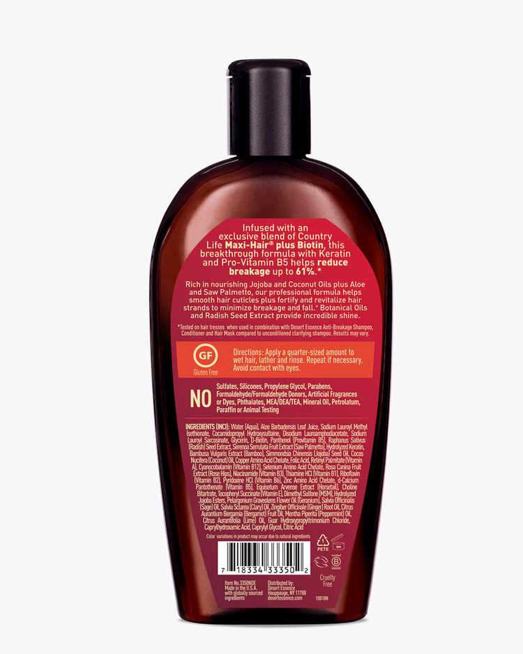Back of Anti-Breakage Shampoo Bottle