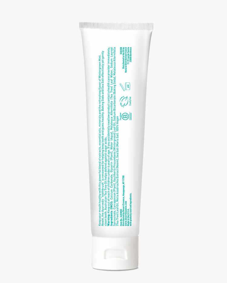 Description and ingredient list of the Tea Tree Oil and Neem Toothpaste Wintergreen by Desert Essence.