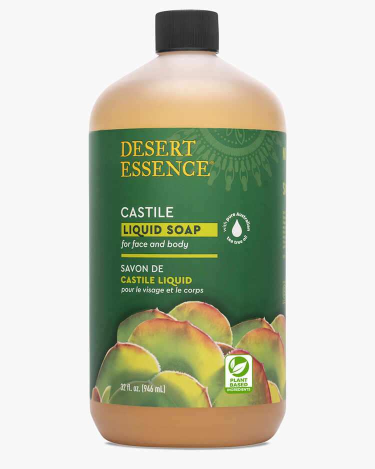 32 fl. oz. bottle of the Desert Essence Castile Soap for face and body.