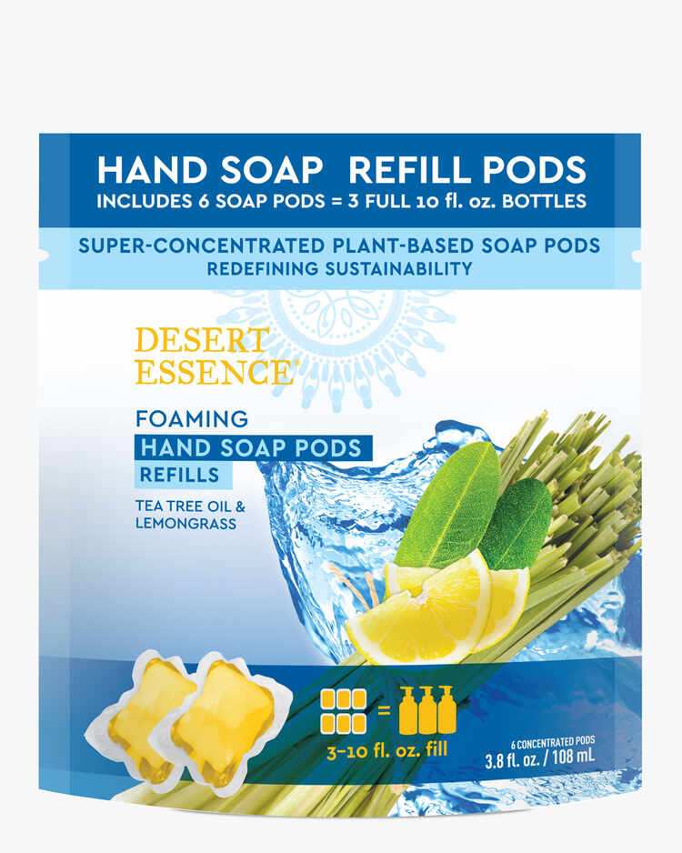 Front of Foaming Hand Soap Starter Kit Pods, Tea Tree Oil & Lemongrass Bottle