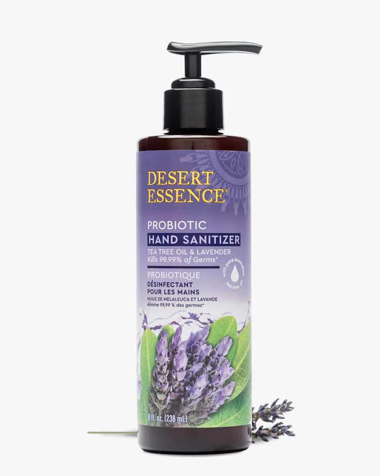 Probiotic Hand Sanitizer with Tea Tree Oil & Lavender with Lavender Sprig