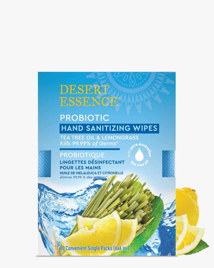 Lemongrass Hand Sanitizing Wipes Box with Lemon Slice