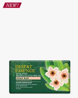 5 oz. of Desert Essence Exfoliating Manuka Oil & Tea Tree Oil Soap Bar.