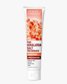 6.25 oz. tube of the Pink Himalayan Salt Toothpaste Creamy Mint by Desert Essence.