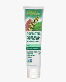 6.25 oz. tube of the Prebiotic Plant-Based Toothpaste Mint by Desert Essence.