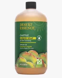 32 fl. oz. bottle of the Desert Essence Castile Soap for face and body.