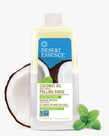 8 fl. oz. bottle of the Coconut Oil Pulling Rinse Treatment by Desert Essence - alternative with coconut and mint leaves.