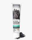 Front view of a tube of toothpaste featuring activated charcoal by Desert Essence.